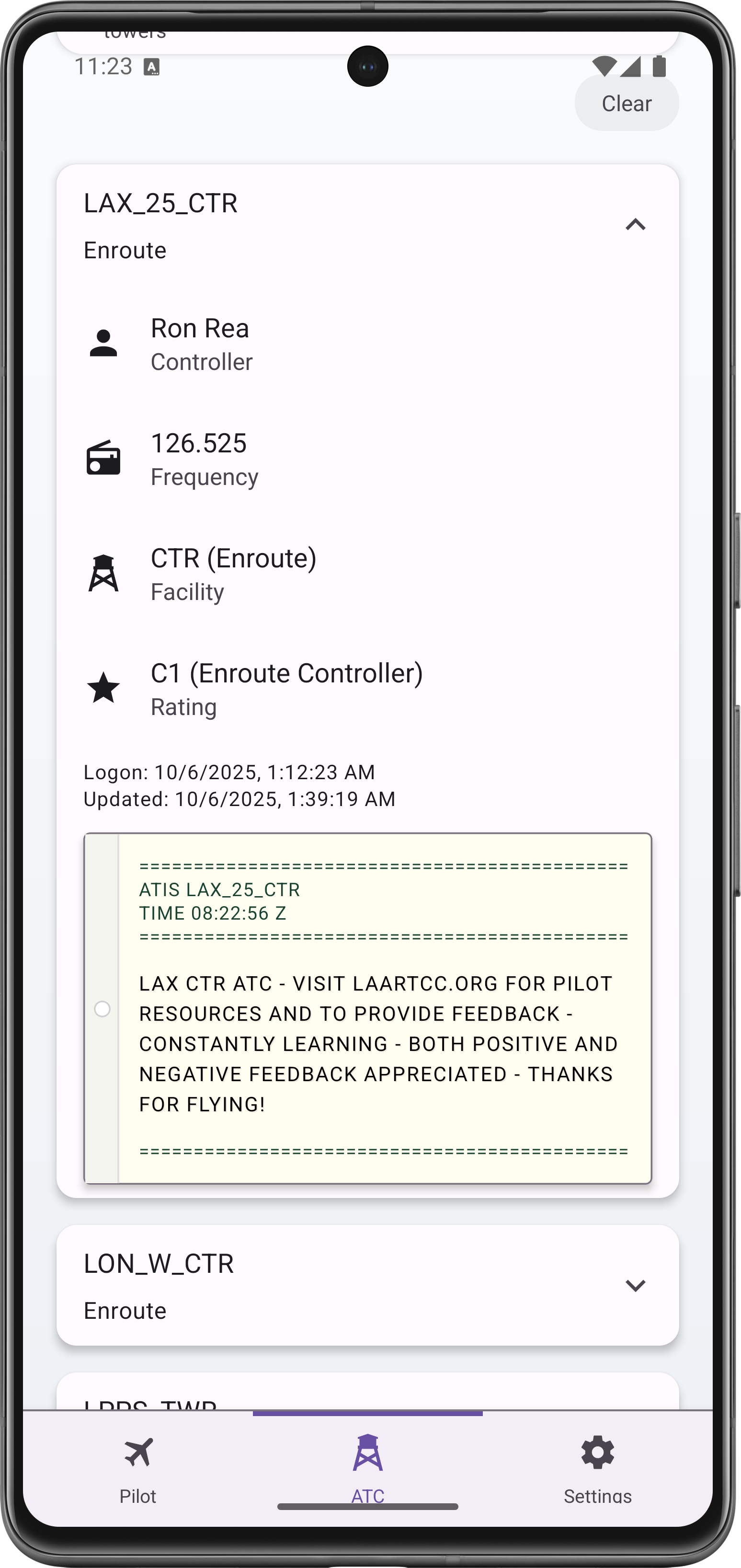 ATC Details with ATIS