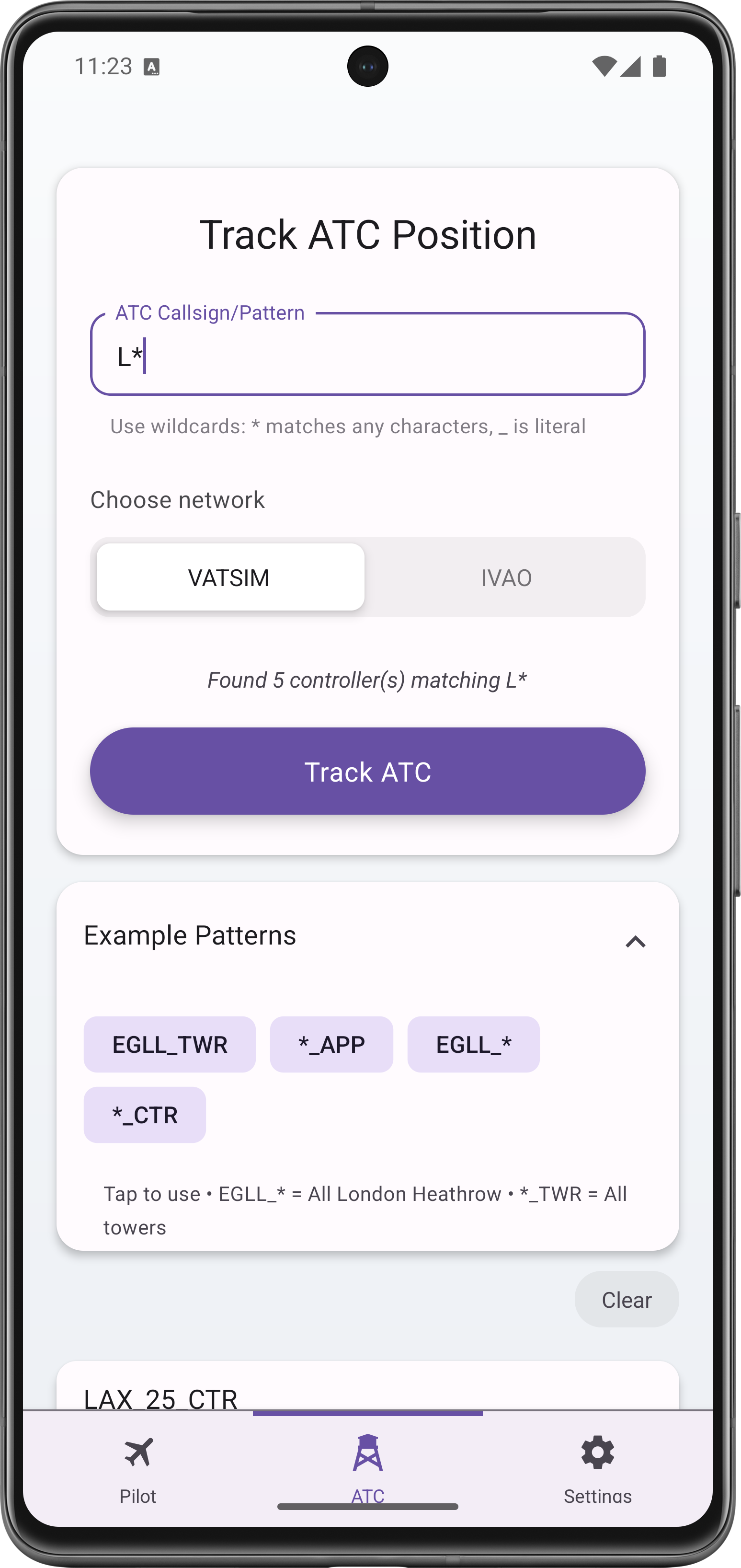 Track ATC Position