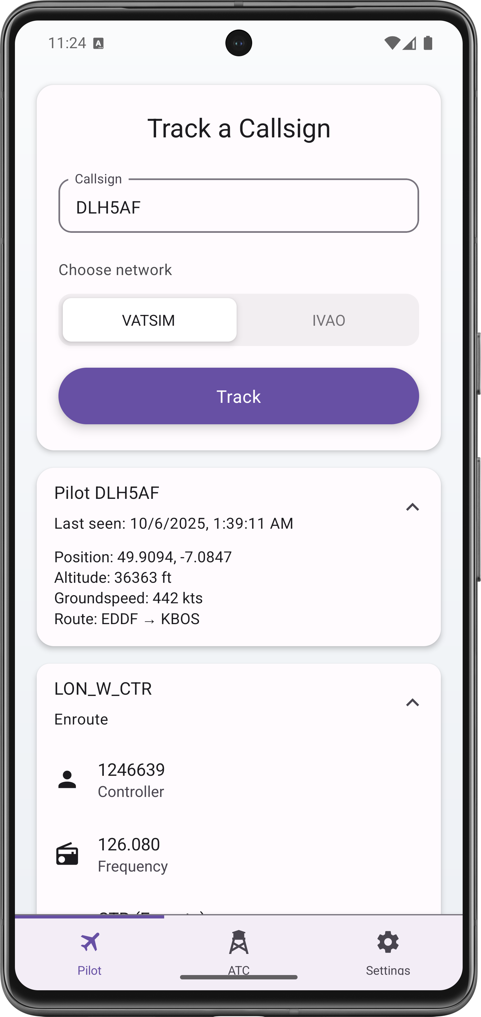 Track Callsign - Light Theme